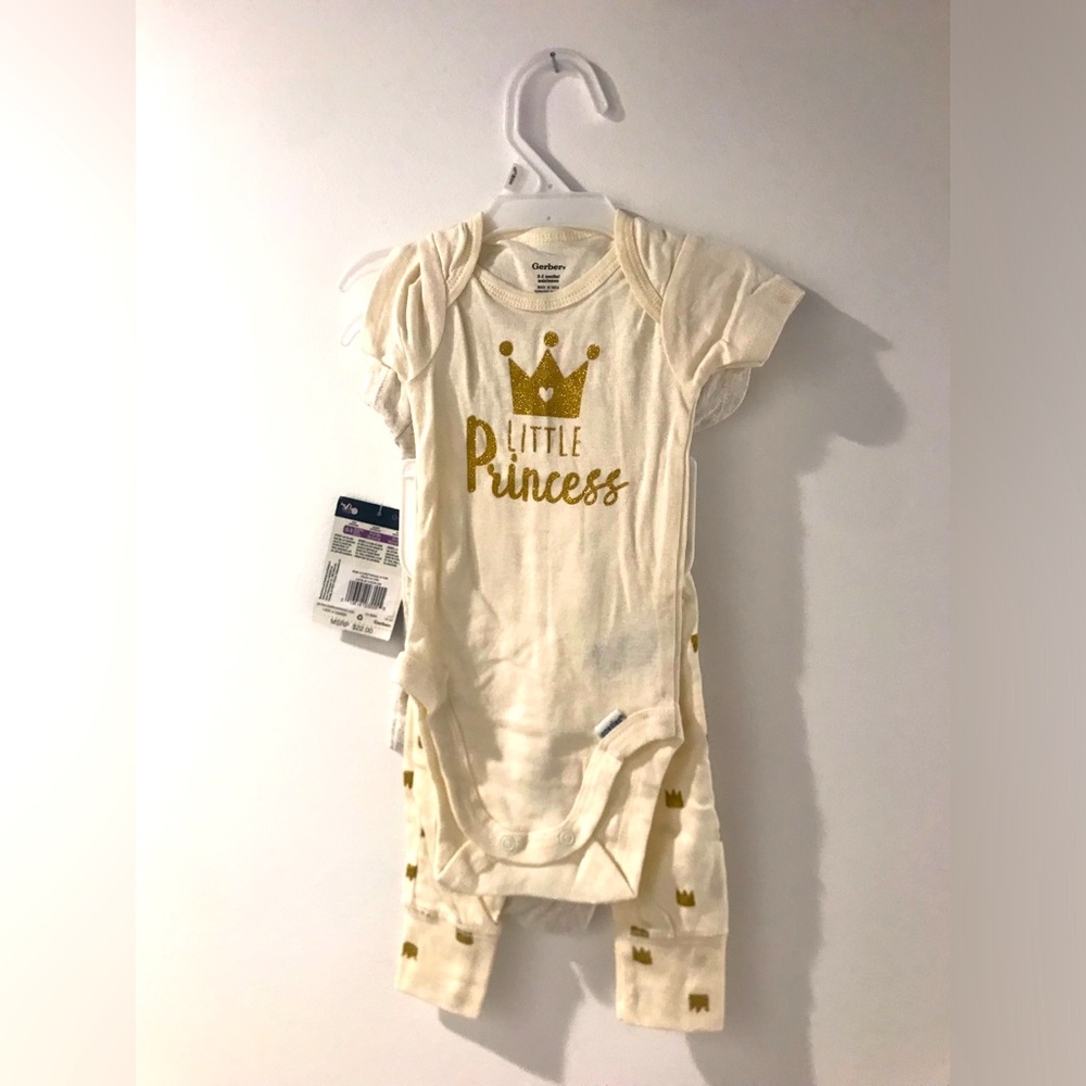 Gerber 3 piece princess outfit
